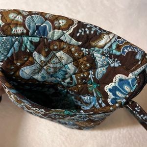 Vera Bradley MOD Floral Brown & Turquoise Blue Small Crossbody Bag